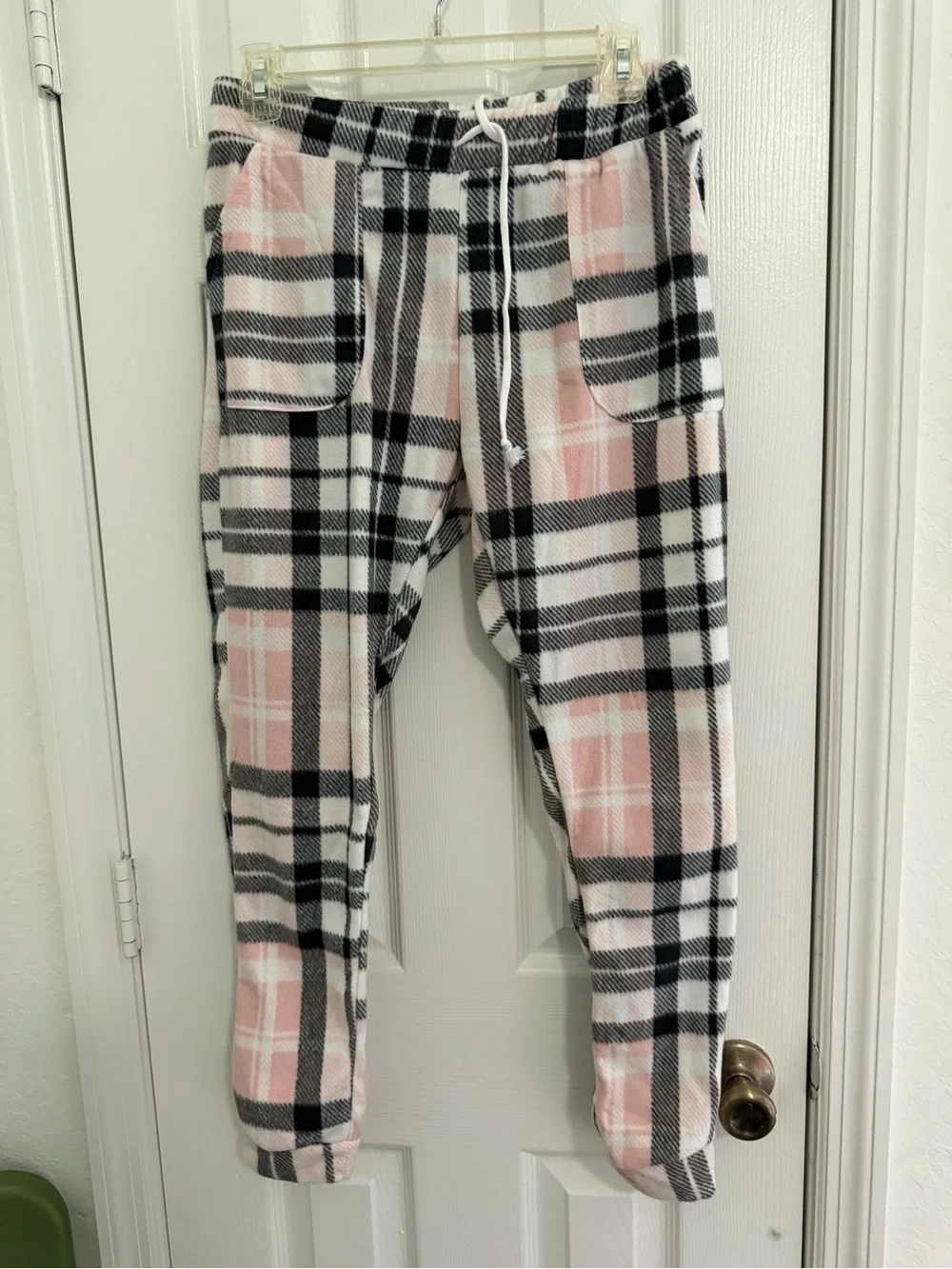 Pink Plaid Kids Pajama Set with Hooded Pullover